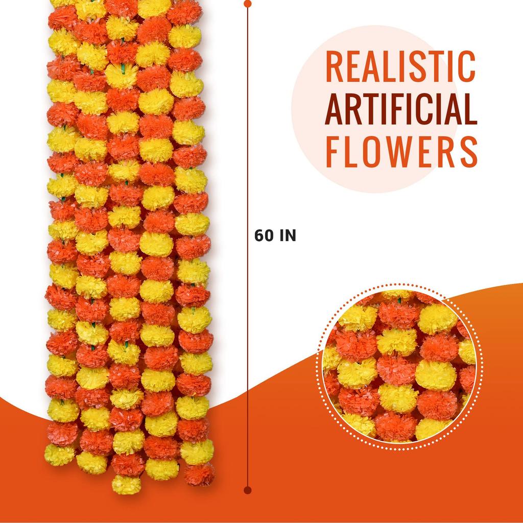 Multicultural Marigold Garland for Indian Weddings, Diwali, Ramadan, Day of the Dead, and Mexican Celebrations