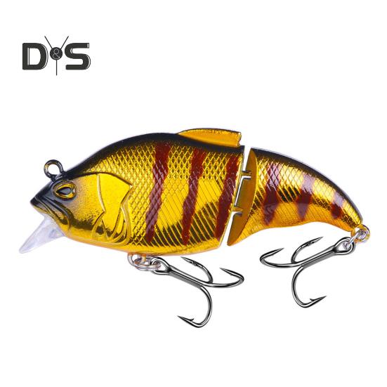 7,5 cm/12 g Leddelt VIB Fiskeagn med Kroker Realistisk 2-delt Svømmeagn Hardt Kunstig Agn Ferskvann Saltvann Fiskeutstyr