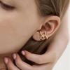 Trendy Hong Kong Style Retro Ear Clip for Women: Fashionable, Versatile, No Piercings Needed, Niche Personality Earring.