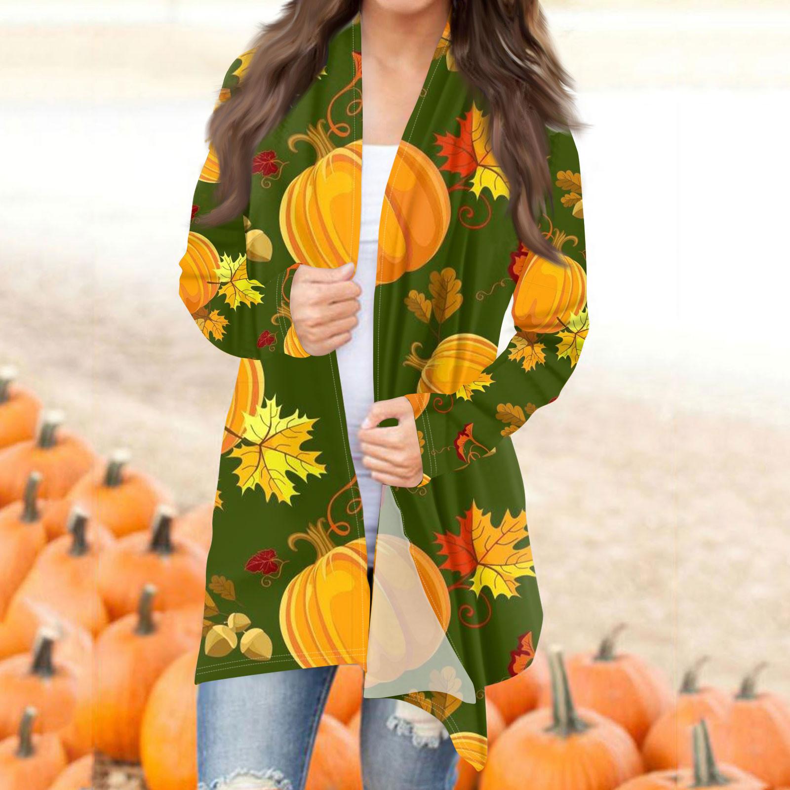 

Женская модная повседневная куртка-кардиган средней длины с длинным рукавом и принтом на Хэллоуин XXXL