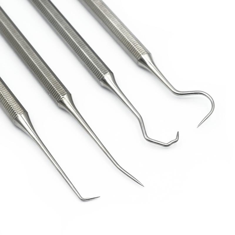 1pc Dental Stainless Steel Periodontal Probe Double Hook Explorer Scaler Instrument Oral Endodontic Cleaning Tool Equipment