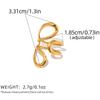 Stainless Steel Geometric Line Hollowed-Out Opening Ring Simple And Fashionable Design Sense Trendy Jewelry Accessory For Women