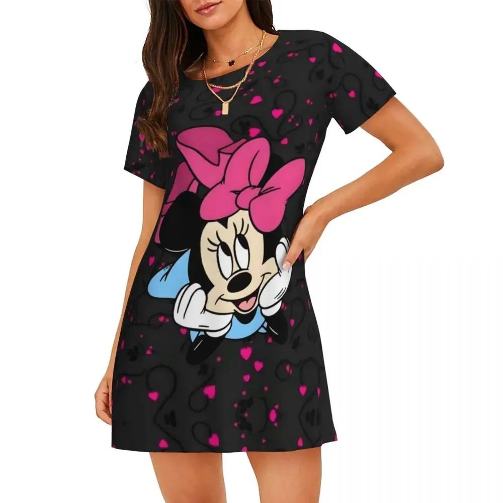Daily Simple Cartoon Print Dress Fashionable Versatile Casual Dresses S