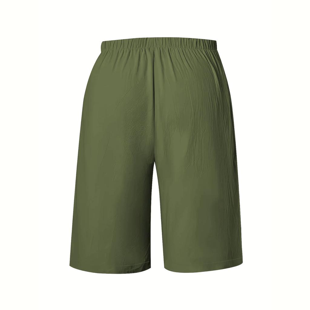 Women’s Loose Fit Knee Length Casual Shorts with Elastic Waistband and Adjustable Drawstring for Everyday Wear