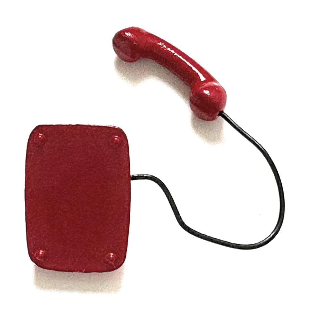 Miniaturowy czerwony telefon retro (1 kawałek)