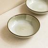 Japanese-Style Stroke Ceramic Large Bowl Creative Tableware Shallow Bowl Home Restaurant Vegetable Bowl Noodle Bowl Fruit Salad Bowl
