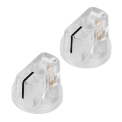 Effector Control Knobs, Guitar Effector Knobs with Slot Design, 4-Piece, High Precision, Transparent