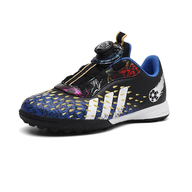 2024 new rotating button children's football shoes girls primary school boys game tf broken nails girls training shoes