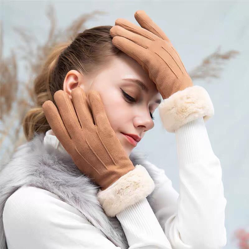 Gloves Ladies Autumn and Winter Suede Suede