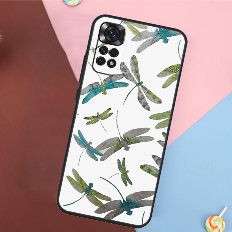 Floral Colorful Dragonfly Cover For Xiaomi Redmi Note 13 Pro 14 12 11 9 10 9S 10S 11S 12S Redmi 10C 12C 13C 14C Case
