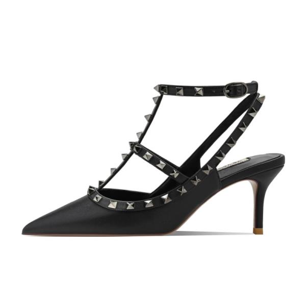 Fashion Beige High Heels Comfortable High-Heeled Shoes Roman Style Slip On Navy Blue Pumps All-Match Rivets Patent Leather Sandals Ladie