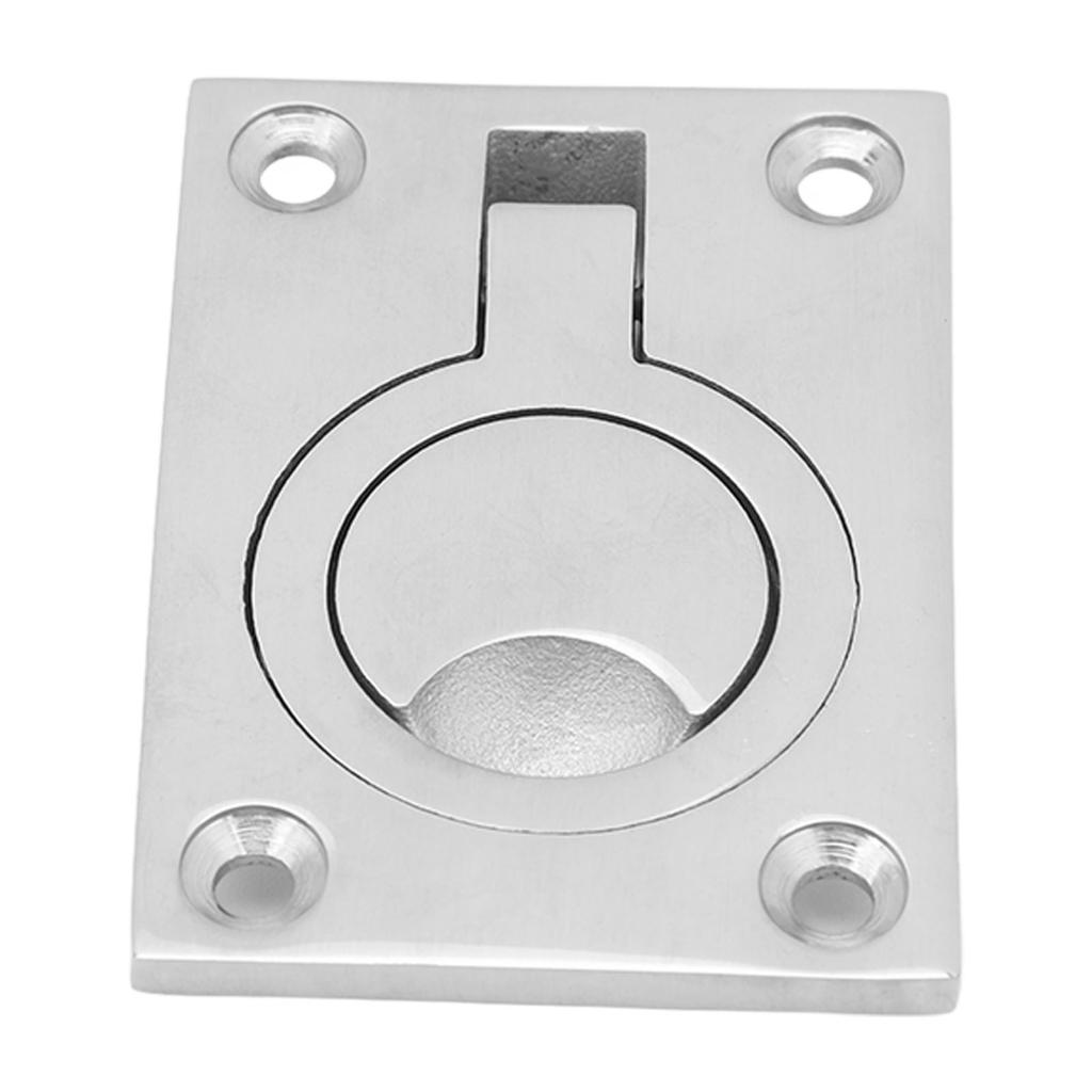 4 Pcs 63x44mm Square Flush Pull Ring Handles 316 Stainless Steel Hidden Recessed Hatch Locker Cabinet Handle