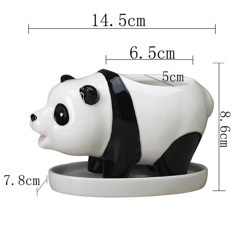 New Gardening Cartoon Panda Ceramic Flower Pot Simple Creative Succulent Pot Ornament plants not included