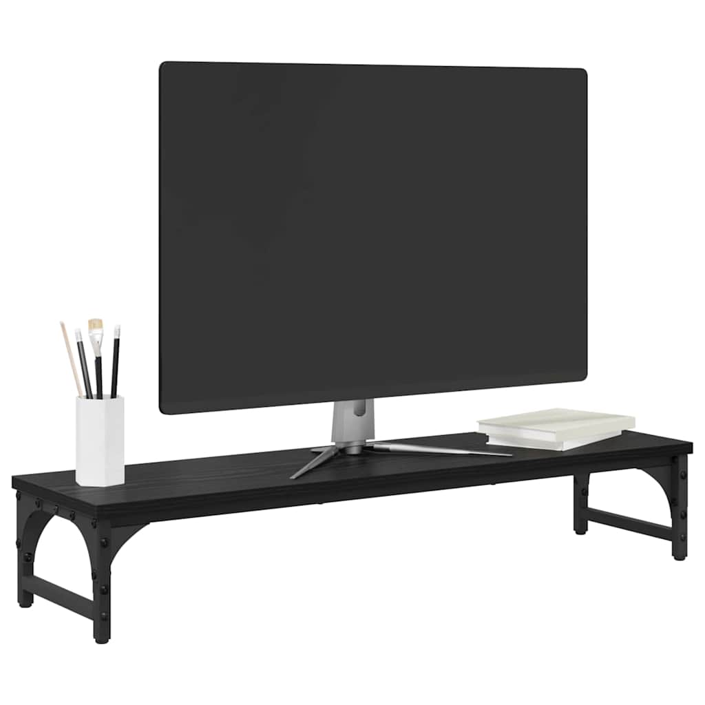 Monitor Stand Black Oak Effect 85 x 23 x 15.5 cm