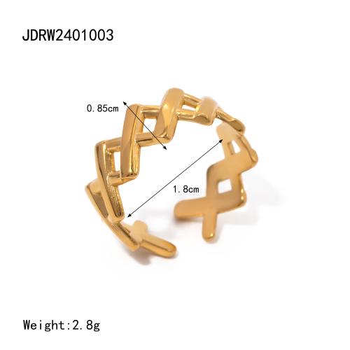 Wholesale Twisted Link Chain Open Rings Stainless Steel Jewelry  Gold Plated Adjustable Finger Rings For Women Party Gift