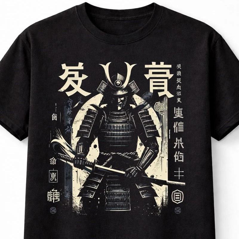 Japanese Samurai Armor Katana Warrior Kanji Graphic Unisex TShirt S