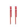 Silver needle zircon long fringed earrings European and American light luxury high-end stud earrings niche fashion versatile earrings women