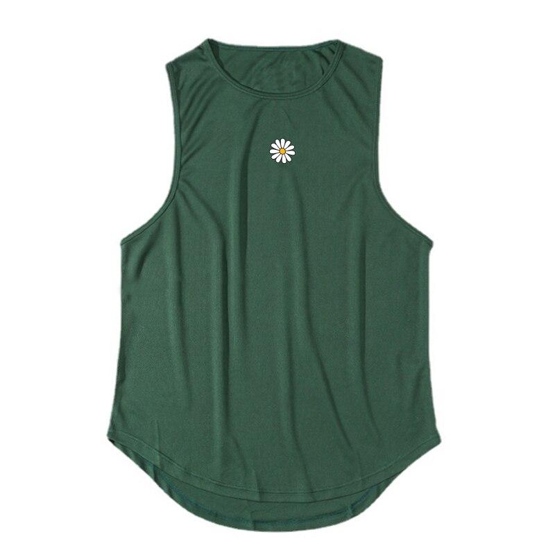 Muscleguys Men’s Gym Clothes Summer Fashion Casual Bodybuilding Indoor Exercise Tank Top Quick-drying Slim Fit Mesh Printed Tops