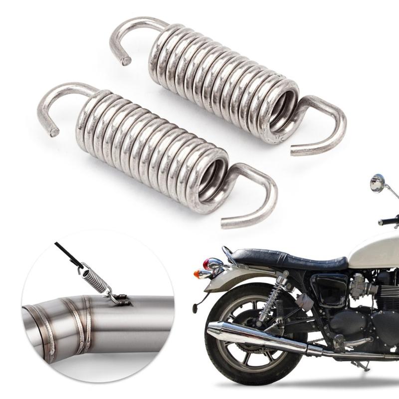 2Pcs Stainless Steel Exhaust System Spring Motorcycle Muffler Exhaust Pipe Spring Motorbike Accessory Easy Installation