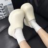Fashion 2025 New Chunky Platform Plush Slippers Women Waterproof Windproof Eva Cotton Shoes Woman Comfort Fleee Lining Clogs Slippers