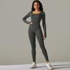 New Seamless Thread Knitted Yoga Suit, Long Pants Jumpsuit, Breathable Quick Drying Running And Fitness Jumpsuit For Women