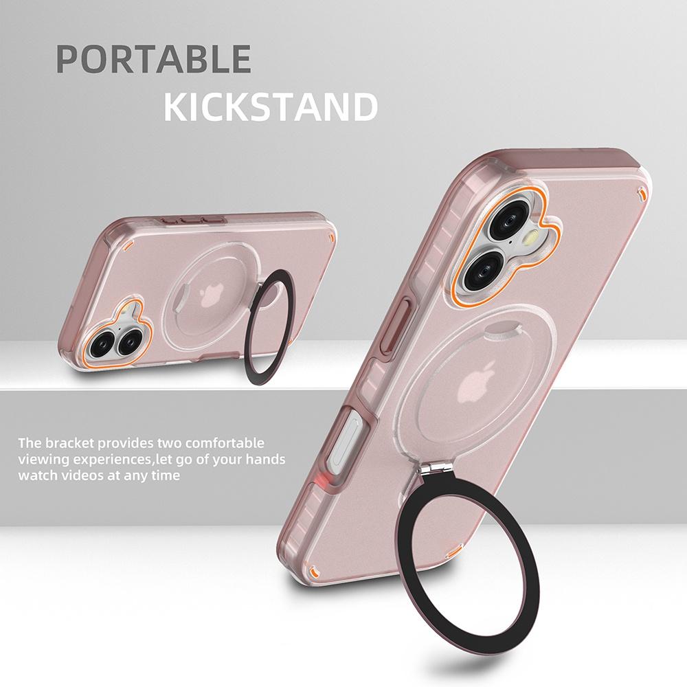 For iPhone 17 Magnetic Case with Kickstand TPU+PC Shockproof Phone Cover