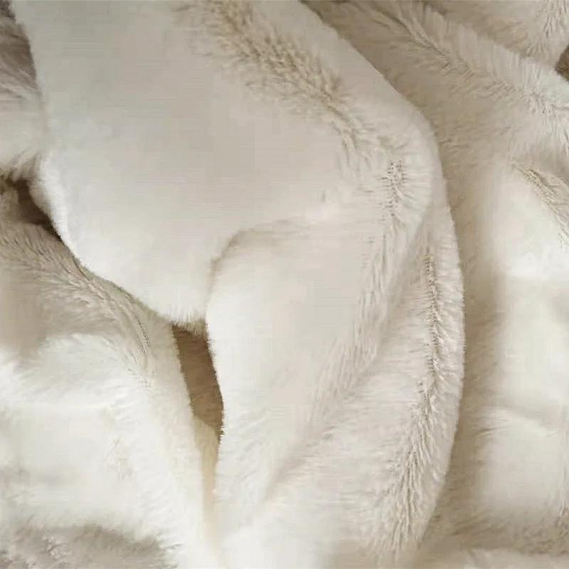Plush Soft and Warm Raschel Synthetic Fox Rabbit Fur Blanket, Thick and Luxurious Girl Gift, Winter Sofa Bed, Sofa