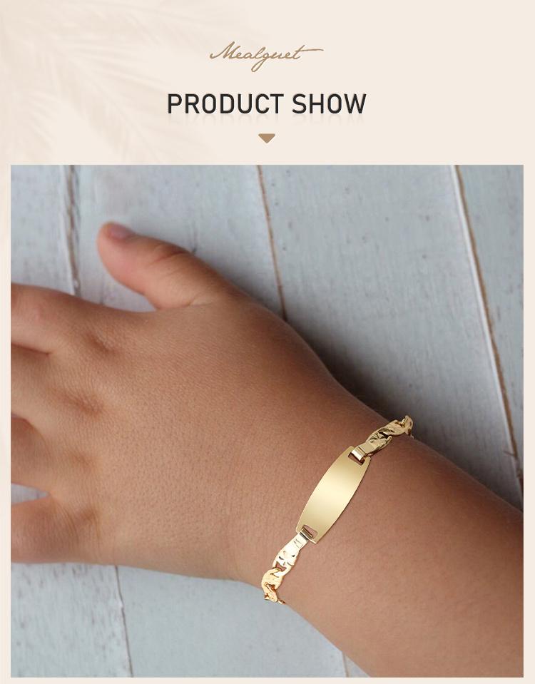 Personalized Baby Bracelet Engraved Name ID Wristband Adjustable Stainless Steel Kids Children Jewelry