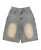 WEGO Super Baggy Denim Lightly Textured Denim Men's Shorts, Medium,