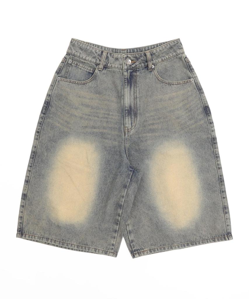 WEGO Super Baggy Denim Lightly Textured Denim Men's Shorts, Medium,