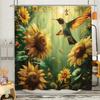 Hummingbird Shower Curtain Floral Botanical Farm Landscape Vintage Jungle Modern Home Polyester Fabric Bathroom Decor Curtains