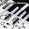 10Pcs/set Straight liquid White Marker Paint Pens Brush Acrylic White Permanent Marker for Drawing Rock Painting Stone Ceramic