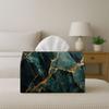 1pc Luxury Contemporary Abstract Tissue Holder - Marble Design with Golden Veins, Suitable for Office, Gatherings, Vehicles for Living Room, Kitchen,