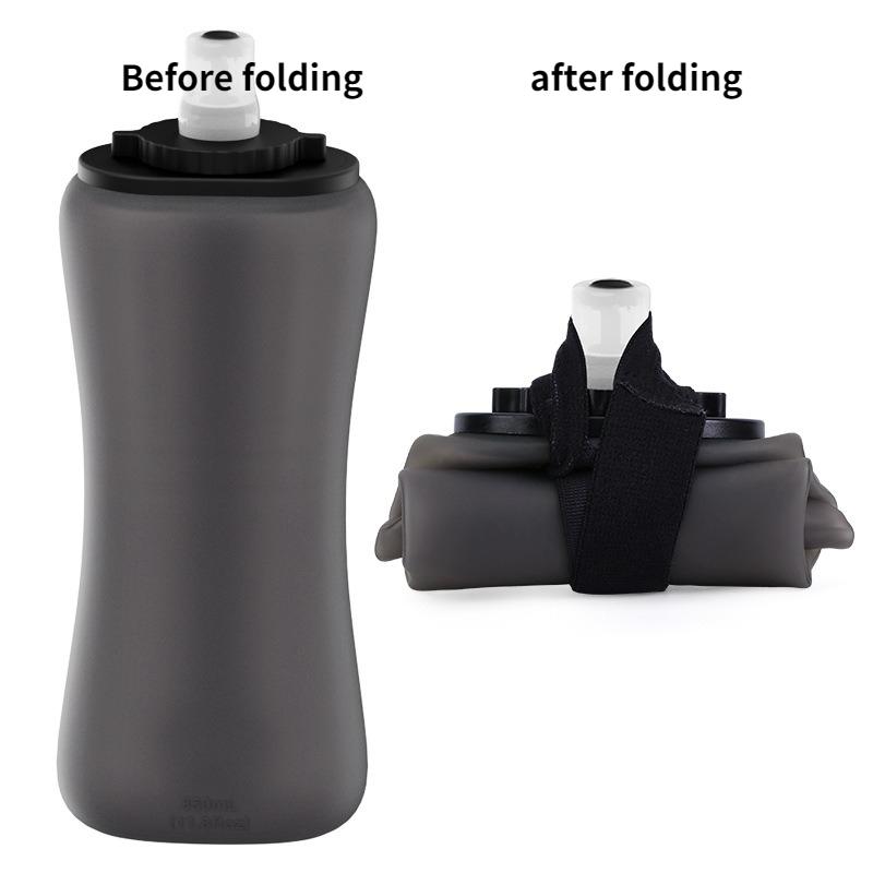 1PC Handheld Running Water Bottle Silicone Sports Outdoor Products Foldable Sports Kettle Cycling Kettle Sports Equipment
