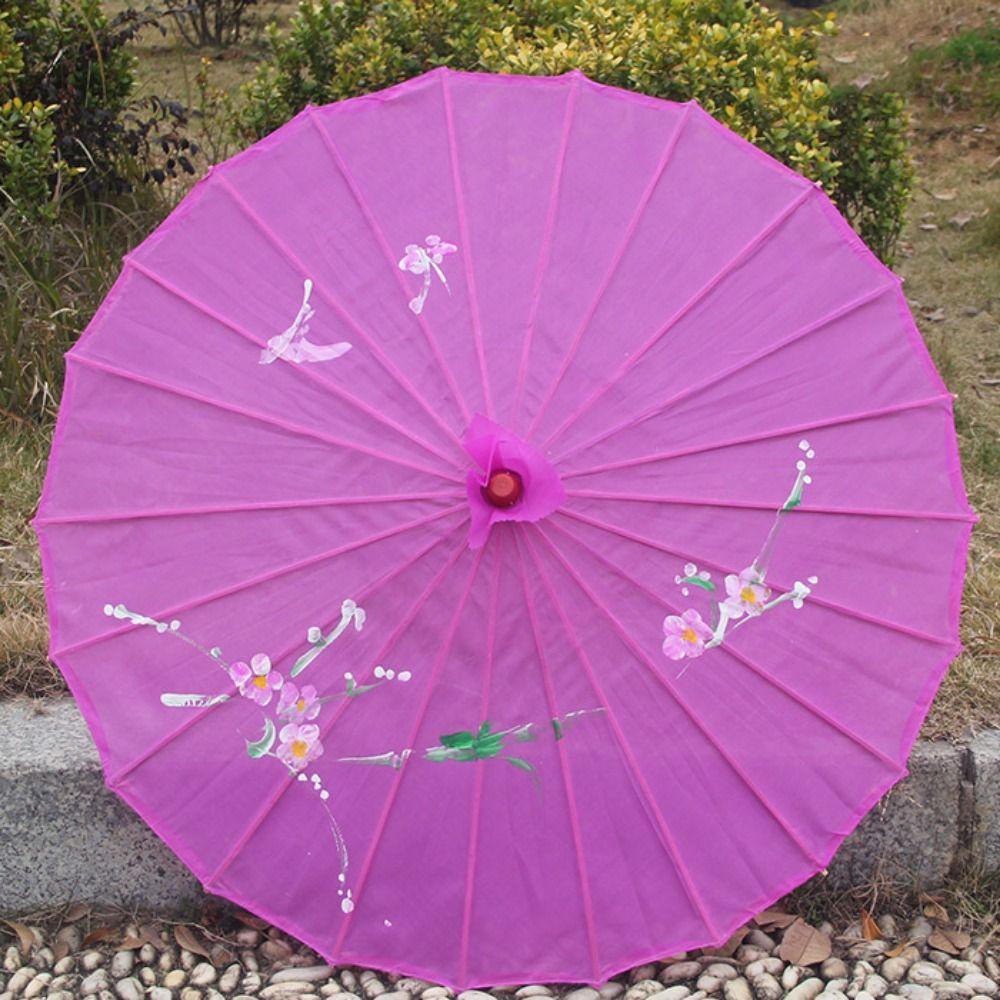 Silk Oil Paper Umbrella Chinese Traditional Paper Parasol Folding Dance Umbrellas  Photography