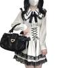 Cute Sailor Collar Blouse for Long Detachable Cross Ribbon Lace and Color Striped Stylish French Girly Perfect for and White [XHSUKADO] Women,