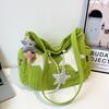 Large Capacity Corduroy Women's Shoulder and Crossbody Tote Bag with Pentagram Design