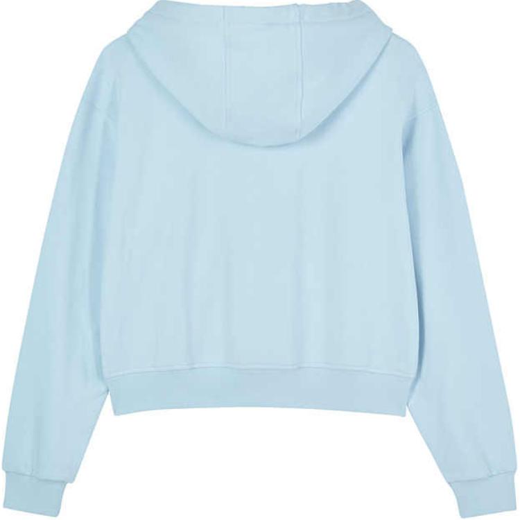 Skechers Sports Lifestyle Series Hooded Pullover Comfortable Half-Zip Sweatshirt Women sweatshirt Ice-Blue L124W040-03ZS