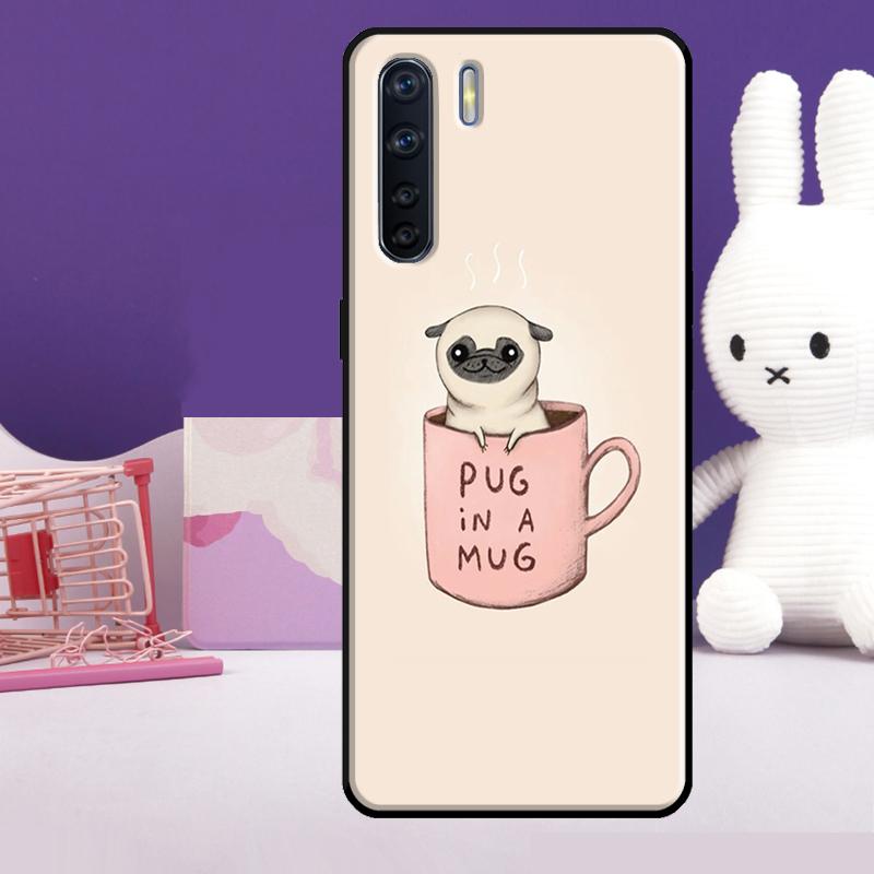 Funny Pug Dog Case For Oppo A60 A80 A40 A77 A57 A17 A74 A54 A94 A78 A98 A18 A38 A58 A96 A76 A16 A15 A5 Pro