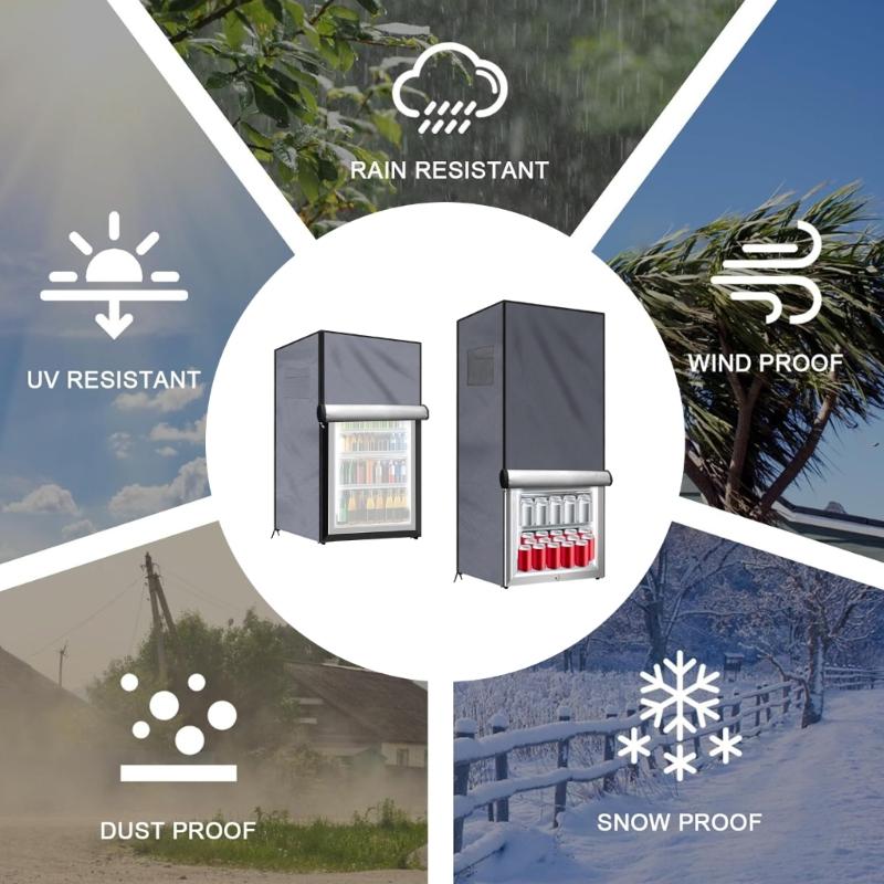 Waterproof Upright Freezer Lid with Zipper Dustproof Refrigerator Cover With Enhanced Durability For Outdoor Use