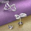 925 Sterlingsilber Herzförmige Silberohrringe Hochzeits-Charm-Schmuck