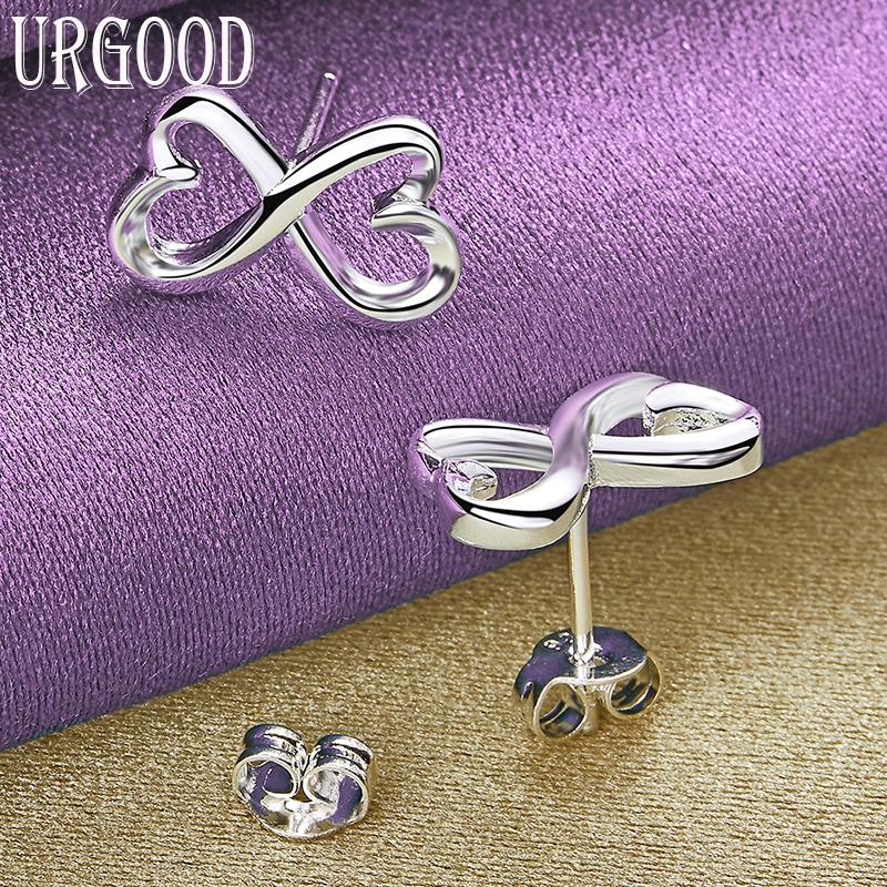 925 Sterlingsilber Herzförmige Silberohrringe Hochzeits-Charm-Schmuck