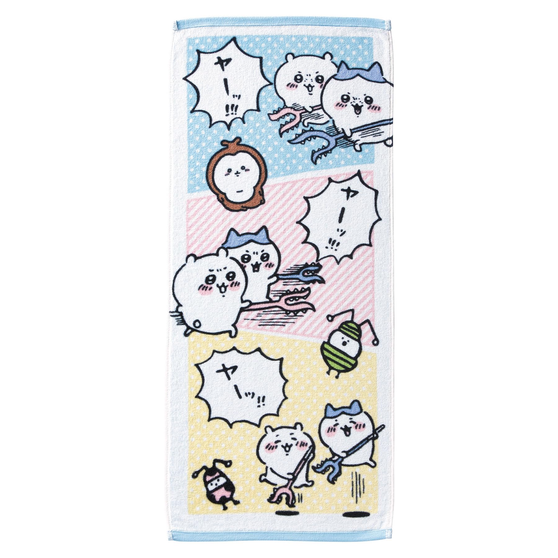 Marushin Face Chiikawa W34 x Colored Reverse 0775039400 Towel, Yaa!! Approx. H80cm, Side, 100% Cotton, Antibacterial, Deodorizing,