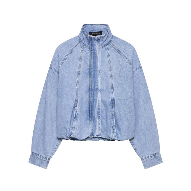 Womens Streetwear Denim Jacket With 3D