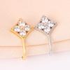 Fashion Four-Leaf Clover Nose Ring, Trendy Personality, Geometric Rhombus Nose Stud, Simple U-Shaped Perforated Nose Clip