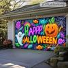 2D Door Banner, 1 Piece 2D Flat Halloween Neon Festival Garage Door Bannerzyc