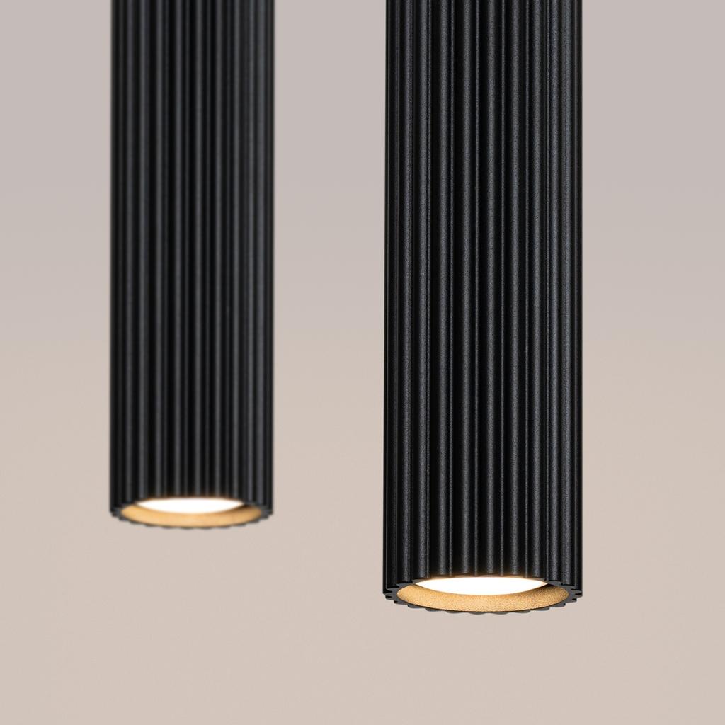 Lampa Wisząca Karbon 2 Gu10 Czarny Alu Sollux Sl.1574