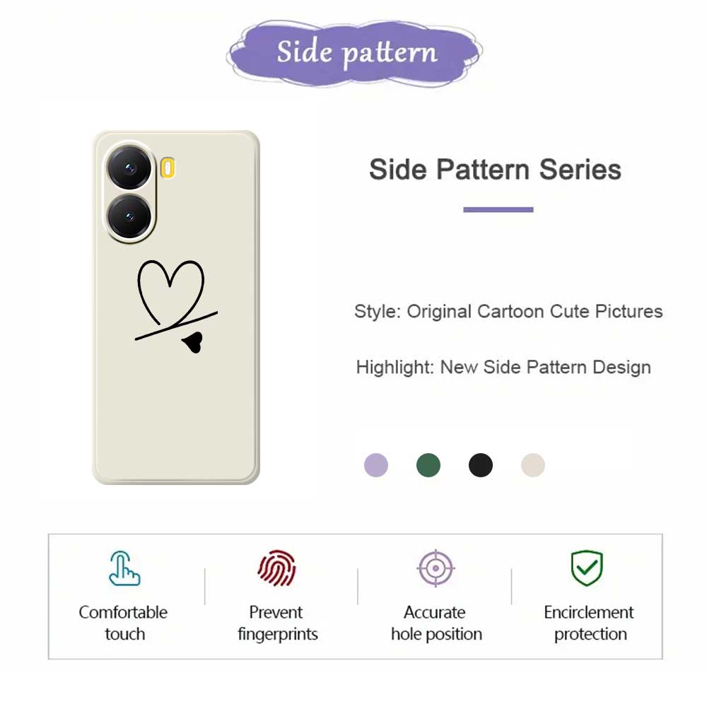 For Xiaomi Redmi Turbo 4 5G/Poco X7 Pro 5G Case Black Love Pattern Printing Straight Edge TPU Phone Back Cover