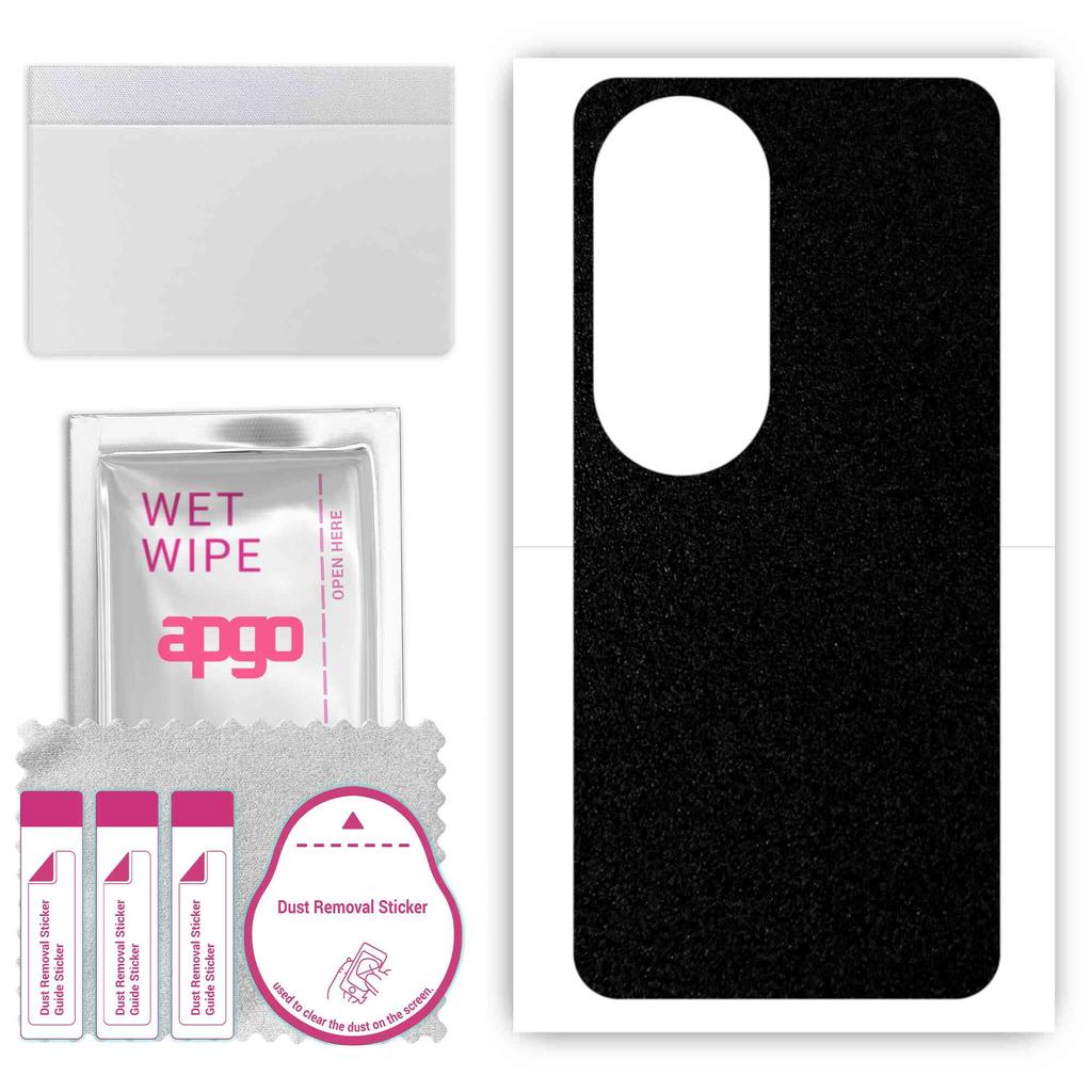 apgo Ochranná samolepka na zadní stranu kompatibilní s Oppo Reno 10, Obalová fólie, Fólie, Vinyl - Vzor Matná černá