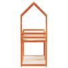 Bunk Bed with Roof Wax Brown 90x200 Cm Solid Pine Wood